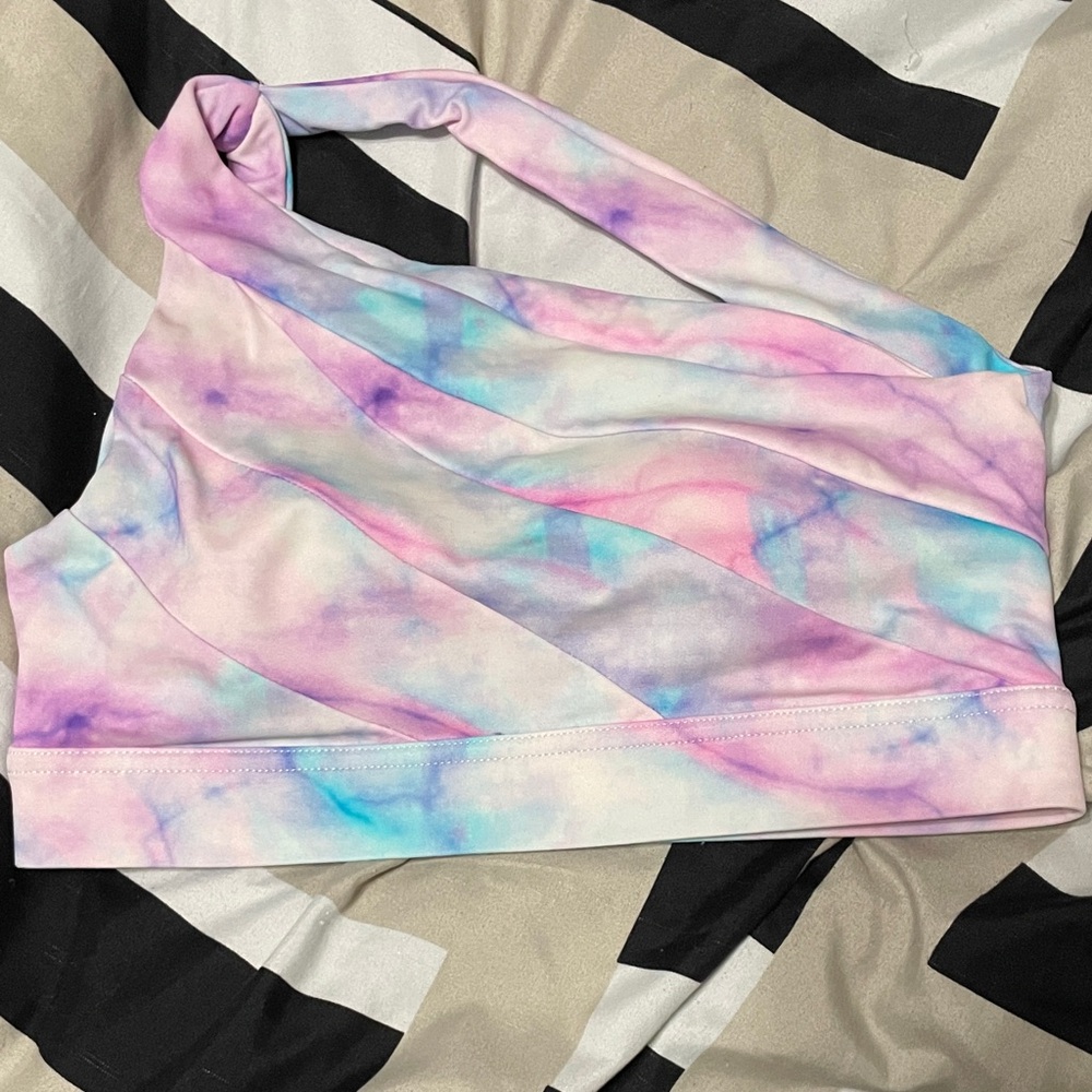 Kiava Watercolor One-shoulder Swim Top